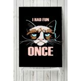 Postermanya Huysuz Kedi Eğlenceli Mizahi 90x130 cm Poster