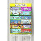 Postermanya Ingilizce Aylar Eğitim 70x100 cm Poster
