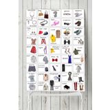 Postermanya Ingilizce Kıyafetler Eğitim 60x90 cm Poster