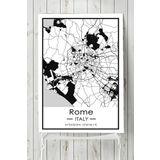 Postermanya İtalya Roma Harita Dekoratif 70x100 cm Tasarım Poster