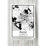 Postermanya İtalya Roma Harita Dekoratif 80x115 cm Tasarım Poster
