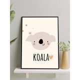 Postermanya Koala Aşkı Bebek Odası Çerçeveli Tablo, Kreş Çocuk Odası Çerçeveli Duvar Dekoru, Yenidoğan Hediye