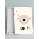 Postermanya Koala Aşkı Bebek Odası Kanvas Tablo, Kreş Çocuk Odası Tuval, Dekorasyon, Yenidoğan Hediye