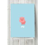 Postermanya Küçük Domuz Çocuk Odası 60x90 cm Poster