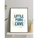 Postermanya Little Cave Erkek Bebek Odası Çerçeveli Tablo,Kreş Çocuk Odası Çerçeveli Duvar Dekoru, Yenidoğan