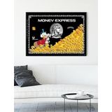 Postermanya Money Express Yazılı Motivasyon Çerçeveli Tablo | Ofis & Çalışma Odası için Modern Duvar Dekoru