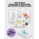 Postermanya Okyanus Kodlamalı Boyama Aktivite Kağıdı Seti - Çocuklar Için Sayılarla Boyama Kitabı