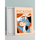 Postermanya Picasso, Woman Face, Kadın Yüzü, Kübizm. Sanatsal Kanvas Tablo - Tuval Tablo