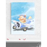 Postermanya Pilot Ayı Erkek Bebek Odası Poster, Afiş, Kreş Çocuk Odası Dekorasyon, Yenidoğan Hediye