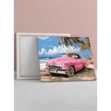 Postermanya Pink Paradise, Pembe Cennet Pop Art Deniz Manzaralı Kanvas Tablo - Tuval Tablo