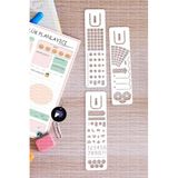Postermanya Planner Bullet Journal Çizim Şablonu Seti, 3 Adet Günlük Ajanda Çizim Cetveli, Planlayıcı Stencil