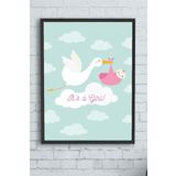 Postermanya (pster10160) Kız Bebek Çocuk Odası Çerçeveli Tablo (30 X 40cm)