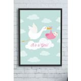 Postermanya (pster10162) Kız Bebek Çocuk Odası Çerçeveli Tablo (40x50cm)