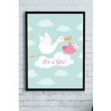Postermanya (pster10163) Kız Bebek Çocuk Odası Çerçeveli Tablo (50x70cm)