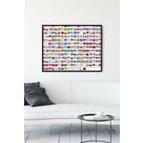 Postermanya (pster13747) Ülke Bayrakları Eğitim Çerçeveli Tablo (50x70cm)