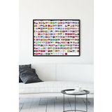 Postermanya (pster13748) Ülke Bayrakları Eğitim Çerçeveli Tablo (40x50cm)