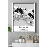 Postermanya (pster14395) Istanbul Harita Dekoratif Tasarım Kanvas Tablo 50 x 70