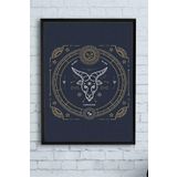Postermanya (pster14489) Oğlak Burcu Tasarım Çerçeveli Tablo 21 x 30
