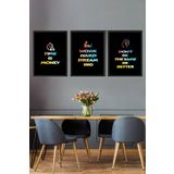 Postermanya (pster14865) Girişimcilik Motivasyon 3 Parçalı Çerçeve Seti 2 30 x 40