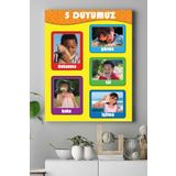 Postermanya (pster14907) 5 Duyu Organı Eğitim Kanvas Tablo 50 x 70