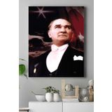 Postermanya (pster15035) Siyah Mustafa Kemal Atatürk Kanvas Tablo 6 30 x 40