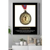 Postermanya (pster15558) Champion Motivasyon Kanvas Tablo 21 x 30