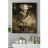 Postermanya (pster16020) Anne Fil Ve Yavrusu Sanatsal Kanvas Tablo 40 x 60