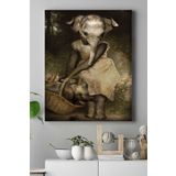 Postermanya (pster16021) Anne Fil Ve Yavrusu Sanatsal Kanvas Tablo 30 x 40