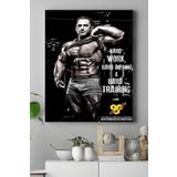 Postermanya (pster16138) Hard Work Vücut Geliştirme Body Building Fitness Kanvas Tablo 50 x 70