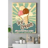 Postermanya (pster16265) Ice Cream Vintage Kanvas Tablo 50 x 70