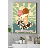 Postermanya (pster16268) Ice Cream Vintage Kanvas Tablo 30 x 40