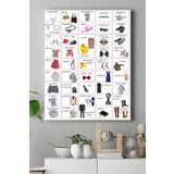 Postermanya (pster16290) Ingilizce Kıyafetler Eğitim Kanvas Tablo 30 x 40