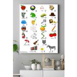 Postermanya (pster16303) Ingilizce Alfabe Eğitim Kanvas Tablo 50 x 70