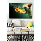 Postermanya (pster16502) Kedi Eğlenceli Mizahi Kanvas Tablo 3 21 x 30
