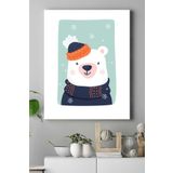 Postermanya (pster16823) Kutup Ayısı Kış Çocuk Odası Kanvas Tablo 21 x 30
