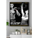Postermanya (pster16837) Level Up Vücut Geliştirme Body Building Fitness Kanvas Tablo 30 x 40