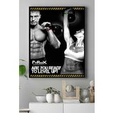 Postermanya (pster16838) Level Up Vücut Geliştirme Body Building Fitness Kanvas Tablo 50 x 70