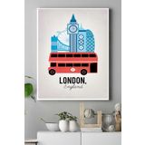 Postermanya (pster16855) Londra Vintage Manzara Kanvas Tablo 2 21 x 30