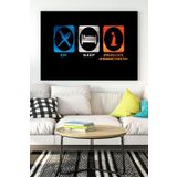 Postermanya (pster17217) Eat - Sleep - Productivity Girişimcilik Kanvas Tablo 30 x 40
