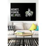 Postermanya (pster17293) Money Power Respect Motivasyon Kanvas Tablo 21 x 30