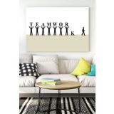Postermanya (pster18059) Takım Çalışması Eğlenceli Mizahi Kanvas Tablo 21 x 30