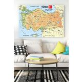 Postermanya (pster18297) Türkiye Haritası Eğitim Kanvas Tablo 4 30 x 40