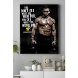 Postermanya (pster18446) Work For Vücut Geliştirme Body Building Fitness Kanvas Tablo 21 x 30