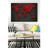 Postermanya (pster18516) Yazılı Dünya Haritası Kanvas Tablo 40 x 60