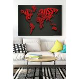 Postermanya (pster18517) Yazılı Dünya Haritası Kanvas Tablo 21 x 30