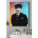 Postermanya (pster18542) Mustafa Kemal Atatürk Tasarım Kanvas Tablo 30 x 40