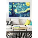 Postermanya (pster18560) Vincent Van Gogh Yıldızlı Gece Sanatsal Kanvas Tablo 40 x 60