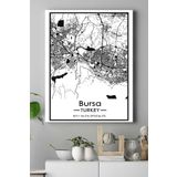 Postermanya (pster18618) Bursa Harita Dekoratif Tasarım Kanvas Tablo 30 x 40