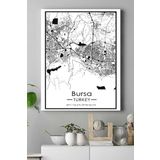 Postermanya (pster18619) Bursa Harita Dekoratif Tasarım Kanvas Tablo 50 x 70