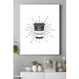 Postermanya (pster18768) But First Coffee Kahve Mutfak Kanvas Tablo 30 x 40